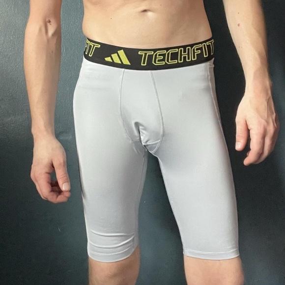 Men’s Adidas Techfit Training Shorts in Halo Silver/Gray - Medium - Picture 1 of 7